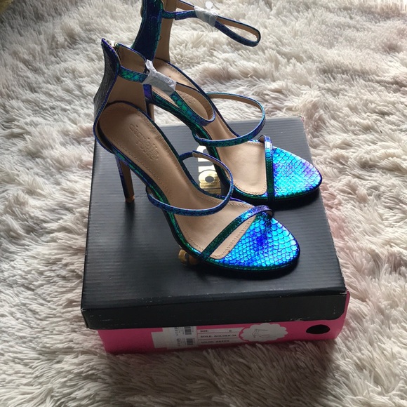 Charlotte Russe Shoes - Holographic Snakeskin Heels